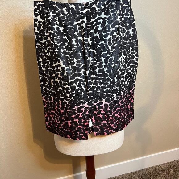 J. Crew pencil skirt animal print black to pink ombre fully lined zip up Sz 8 - Picture 4 of 6